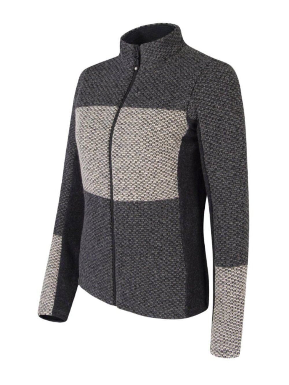 Montura Trendy Wool Full Zip Sweater Jacket Womens Med Lined Charcoal Gray Ski